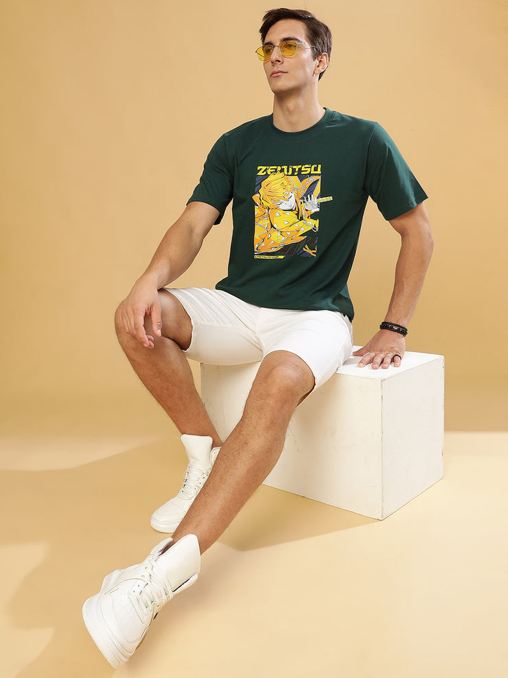 Zentusa Dark Green Regular T-Shirts