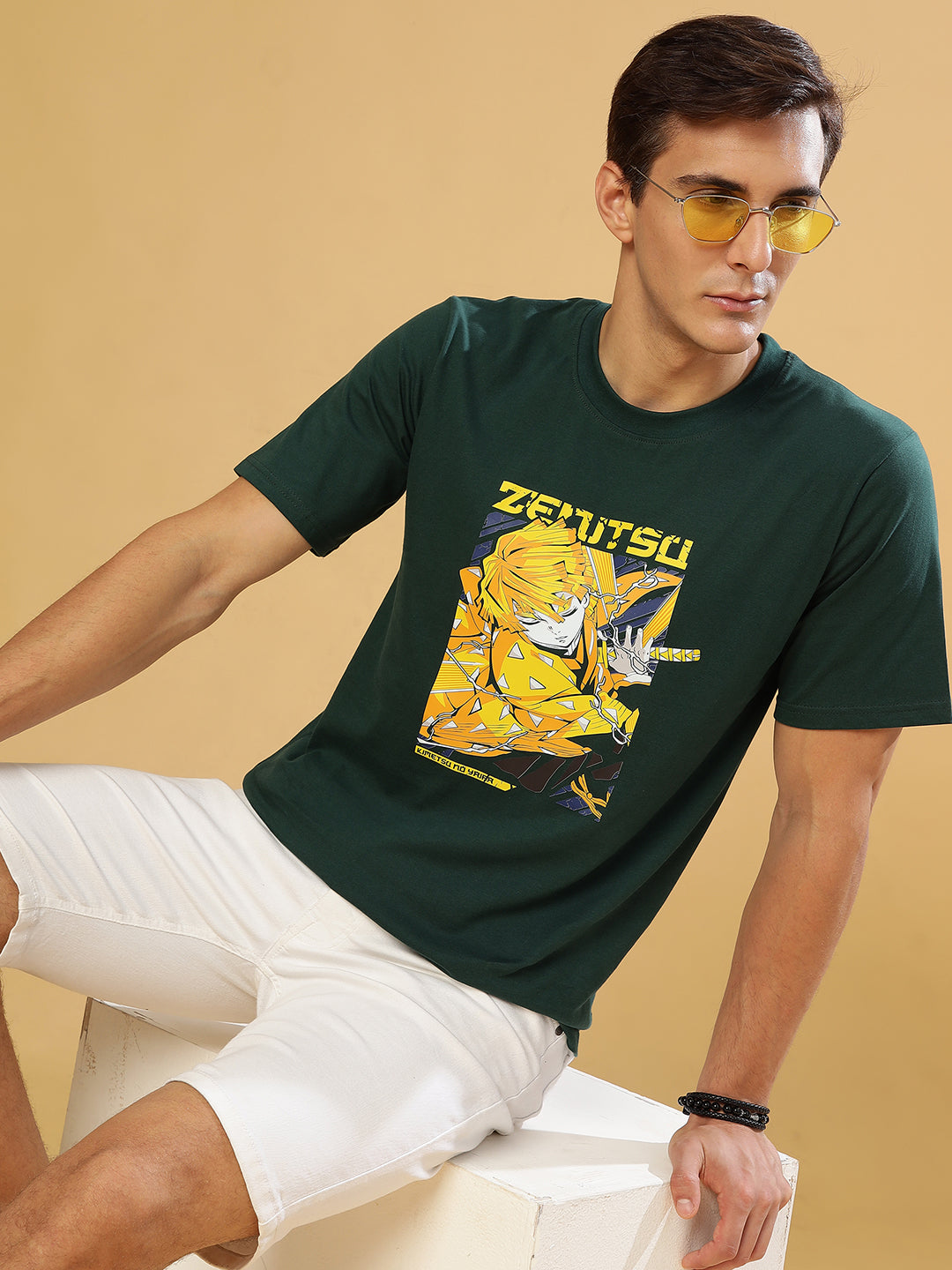 Zentusa Dark Green Regular T-Shirts