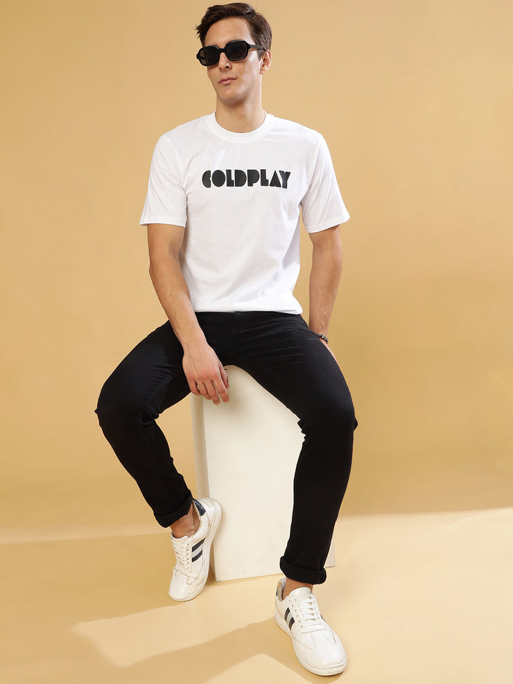 Cold Play White Regular T-Shirts