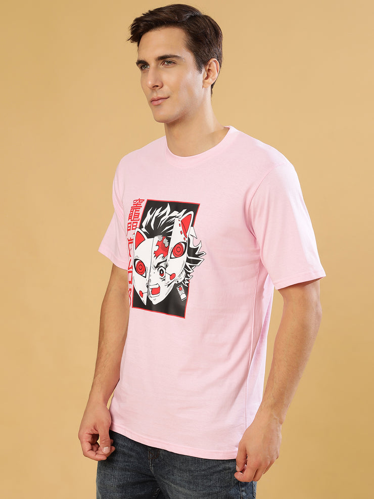 Cat Kamado Pink Regular T-Shirts