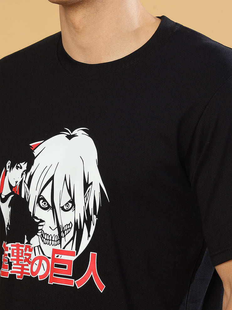 Shingeki Black Regular T-Shirts