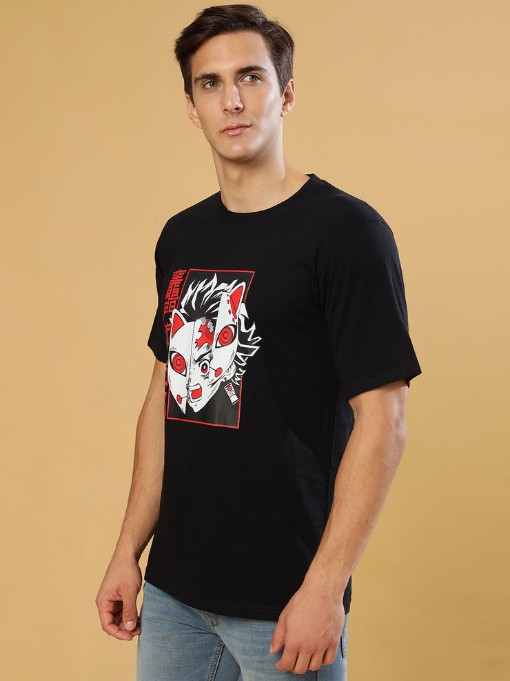 Cat Kamado Black Regular T-Shirts