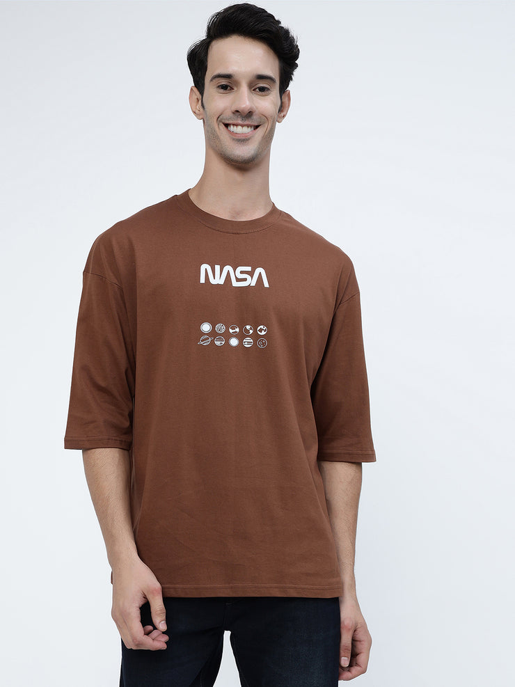 NASA Brown Oversized Tee by Gavin Paris