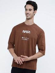 NASA Brown Oversized Tee by Gavin Paris