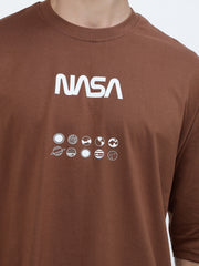 NASA Brown Oversized Tee by Gavin Paris