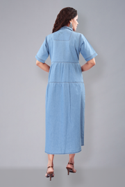 Denim Sky Blue Long Dress  6037L