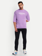 Essentials Lavender Drop-shoulder Oversized T-shirt