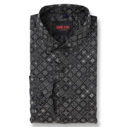 Full Sleeve Shirt - Black with Geometric Pattern (GP012)