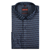 Navy Blue Patterned Full Sleeve Shirt (GP182)