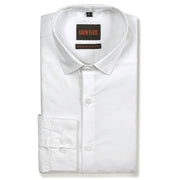 Men's Full-Sleeve White Geometric Pattern  Slim Fit Shirt (GP173)