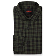 Green and Black Plaid Pattern Slim Fit Full Sleeve Shirt (GP157)
