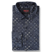 Blue Geometric Pattern Full Sleeve Shirt (GP013)