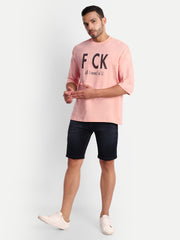 FCK Peach Drop-shoulder Oversized T-shirt