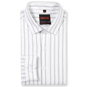 White with Grey Striped Pattern Full Sleeve Shirt (GP159)
