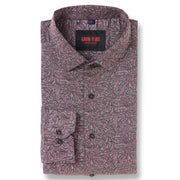 BURGANDY FLOWER PRINT FULL SLEEVE SHIRT (GP018)