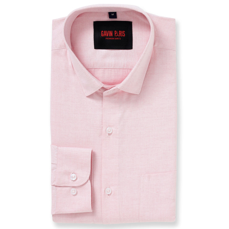 Pink Slim Fit Full-Sleeve Shirt With Pocket (GP234)