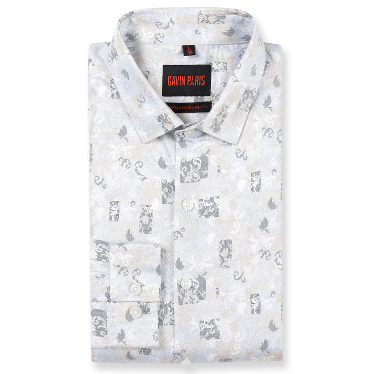 Light Abstract Print Shirt Full Sleeve Slim Fit  (GP149)