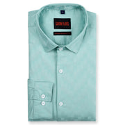 Aqua Checkered Slim Fit Full Sleeve Shirt (GP179)