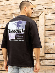 Skateboard Black Back Oversized Tee