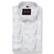 White with Abstract Line Pattern Full Sleeve Shirt (GP105)