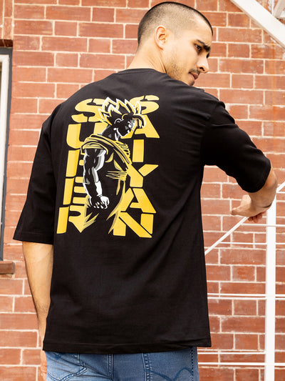 Yellow Goku Black Drop-shoulder Oversized Tee by Gavin Paris