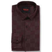 Maroon Checkered Pattern Slim Fit Full Sleeve Shirt (GP006)