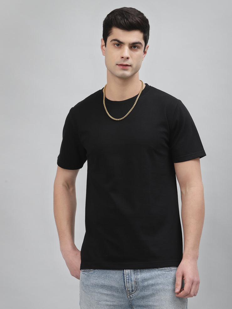 Black Plain Regular Unisex Tee