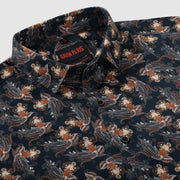 Men's Full Sleeve Black Floral Paisley Print Slim Fit Shirt (GP270)