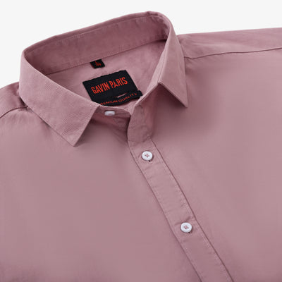 Soft Mauve Plain Men's Slim Fit Full Sleeve Shirt (GP315)