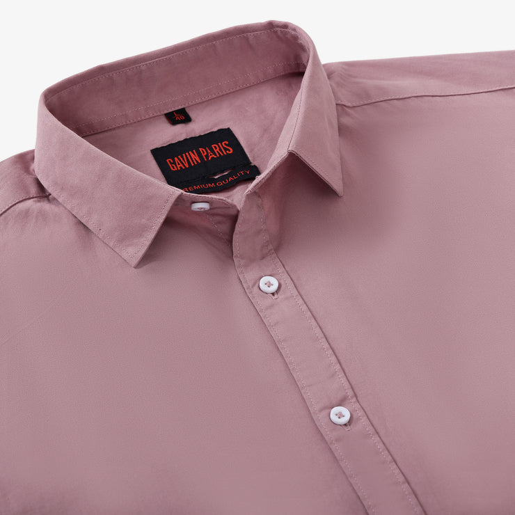 Soft Mauve Plain Men's Slim Fit Full Sleeve Shirt (GP315)
