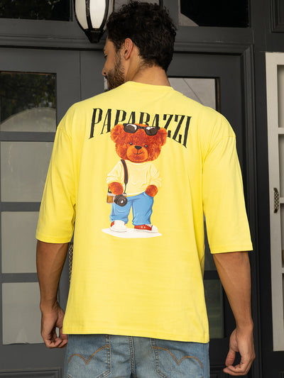 Paparazi Lemon Yellow Oversized Drop shoulder Tee by Gavin Paris