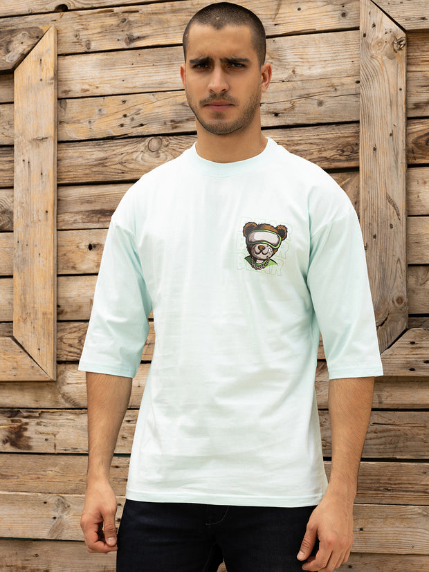 Bear Aqua Blue Oversized T-shirt