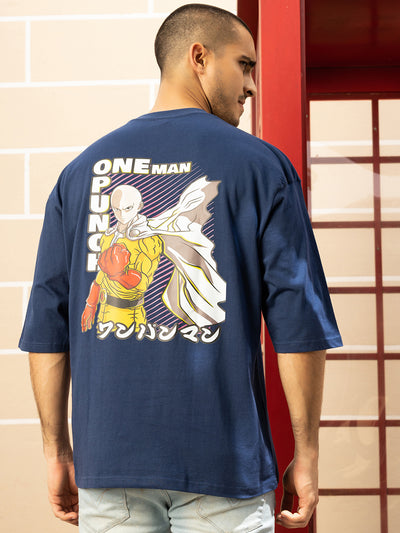 One Man Punch Dark Blue Oversize T-shirt