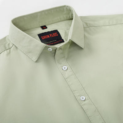 Sage Green Solid Men's Slim Fit Full Sleeve Shirt (GP317)