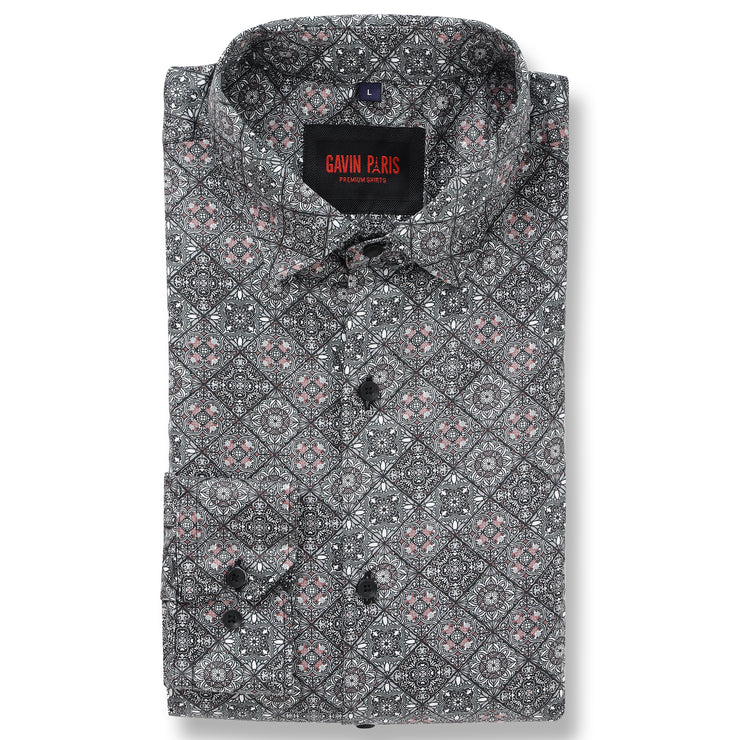 Torquise Printed Cotton Full Sleeve Shirt (GP103)