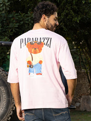 Paparazi Pink Oversized Drop shoulder Tee by Gavin Paris