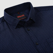 Navy Minimalist Design Men's Slim Fit Full Sleeve Shirt With Pocket (GP304)