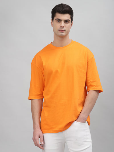 Neon Orange Unisex Plain Oversized Tee By Gavin Paris