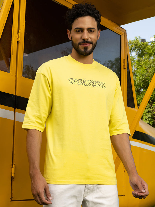 Darkside Lemon Yellow Oversized Drop shoulder Tee by Gavin Paris