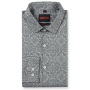 Grey Floral Paisley Print Slim Fit Full Sleeve Shirt (GP161)