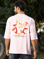 Karate Pink Oversized Drop shoulder Tee by Gavin Paris