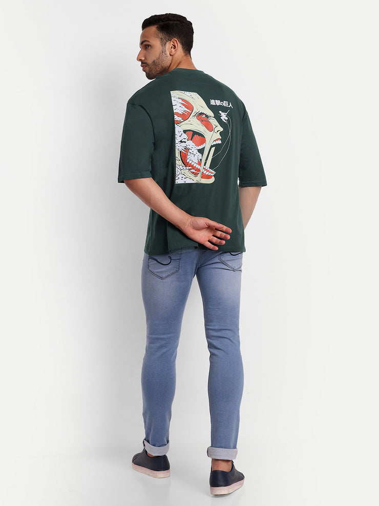 Monk Dark Green Oversized Drop Shoulder Unisex Tshirt By Gavin Paris