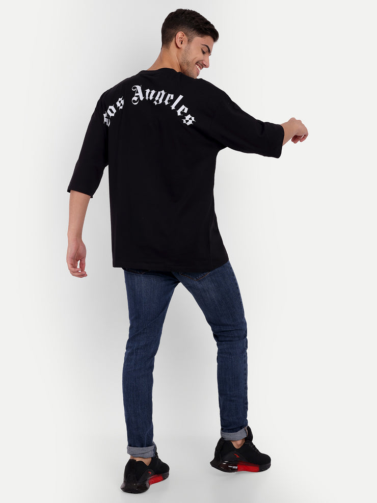 Los Angeles Black Drop-shoulder Oversized Tee