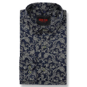 Navy Paisley Full-Sleeve Shirt (GP088)