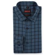 Blue and Black Plaid Slim Fit Full Sleeve Shirt (GP163)
