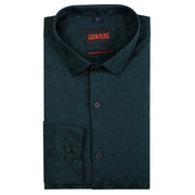 Forest Green Checkered Slim Fit Full Sleeve Shirt (GP171)