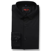 Mens Solid Black Fendi Lycra Cotton Full Sleeve Shirt (GP062)