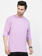 Lavender Plain Cotton Oversized Tee by Gavin Pairs