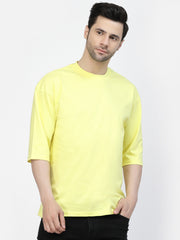 Lemon Yellow Plain Oversized Drop Shoulder Unisex Tshirt By Gavin Paris