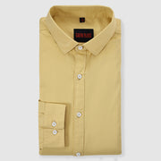 Mustard Yellow Plain Men's Slim Fit Full Sleeve Shirt (GP312)